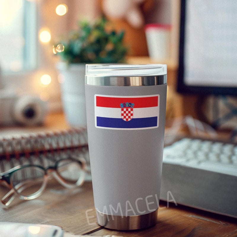 EMMACELA (3PCS) Croatia Flag stickers, Countries Flag Stickers - Waterproof Vinyl Decals For Laptops, Tumblers, Water Bottles, Books, Scrapbooks, Size 3 x 1.7 - Image 5